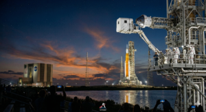Astronauts preparing for the NASA Artemis Rocket Launch