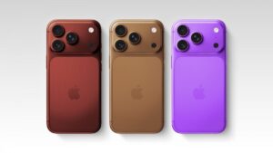 Leaked iPhone 18 Pro colours showing Dark Cherry and Sky Blue camera covers